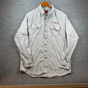 Ariat Work FR Button Up Shirt Men's XLT Beige Work Shirt Western Flame Resist